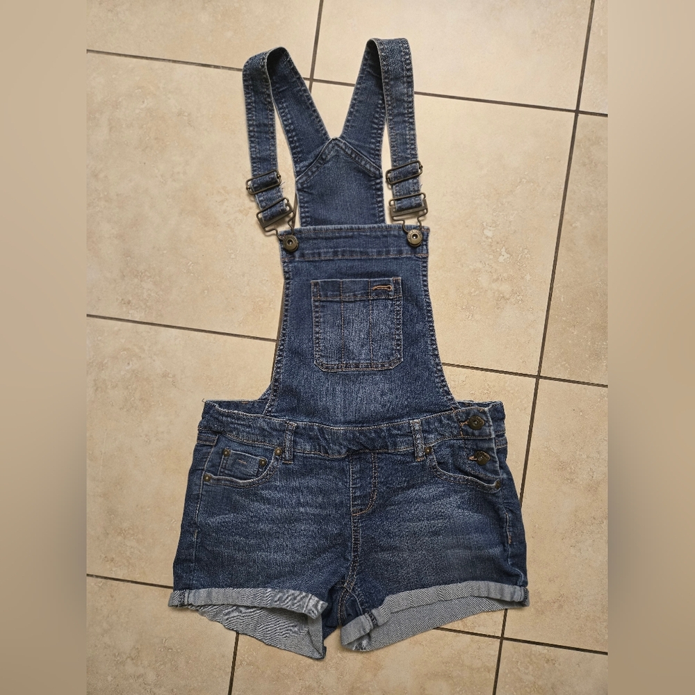 Blue Spice Blue Denim Shorts Overalls Size 3